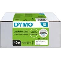 Dymo LW 2093093 / 99012 Authentic Große Adressetiketten Selbstklebend Weiß 36 x 89 mm 12 Rollen à 260 Etiketten