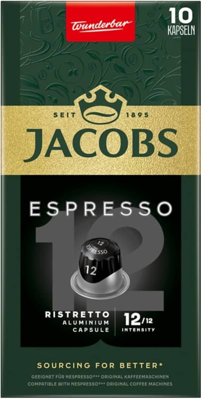 Jacobs Espresso 12 Ristretto Kaffeekapseln 10 Stück à 5.2 g