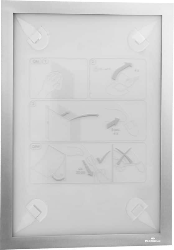 DURABLE DURAFRAME Wallpaper DIN A4 Inforahmen Selbstklebend Silber Haftend Kunststoff 484323 25 (B) x 0,2 (T) x 37,2 (H) cm DURAFRAME Wallpaper