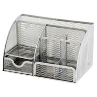 Viking Schreibtisch-Organizer Metallnetz Silber 22,2 x 14 x 12,5 cm