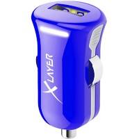XLAYER 214106 USB-Autoladegerät-Adapter Blau