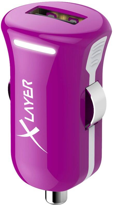 XLAYER 214108 USB-Autoladegerät-Adapter Lila