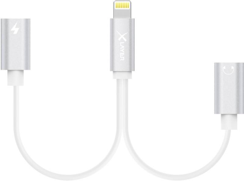 XLAYER 214360 1 x Apple Lightning Stecker auf 2 x Apple Lightning Buchse Dual Adapter Weiß