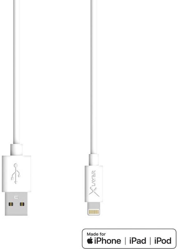 XLAYER 210325 1 x USB A Stecker auf 1 x Apple Lightning Stecker Lade- und Sync-Kabel 1,2 m Weiß