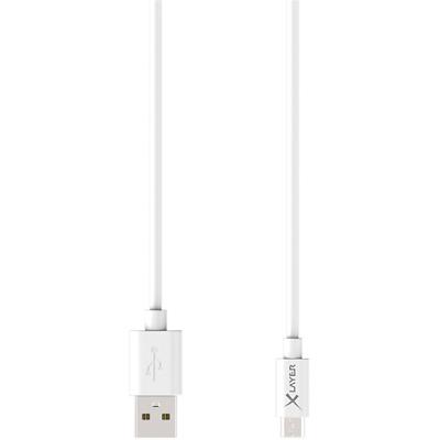 XLAYER 210570 1 x Micro USB A Stecker auf 1 x USB A Stecker Kabel 1,2 m Weiß