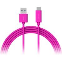 XLAYER 214350 1 x USB C Stecker auf 1 x USB Stecker Kabel 1m Pink