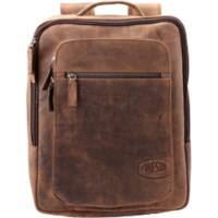 PRIDE AND SOUL Laptop-Rucksack JESTER 15.6 " Leder Braun 31 x 13,5 x 40 cm