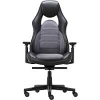 Realspace Synchro Tilt Chefsessel Verstellbare Armlehnen Hades Gebundenes Leder Schwarz