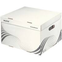 Leitz easyboxx Aufbewahrungsbox 6137 Mit Klappdeckel Größe L Weiß Karton 43,3 x 36,4 x 26,3 cm 15 Stück