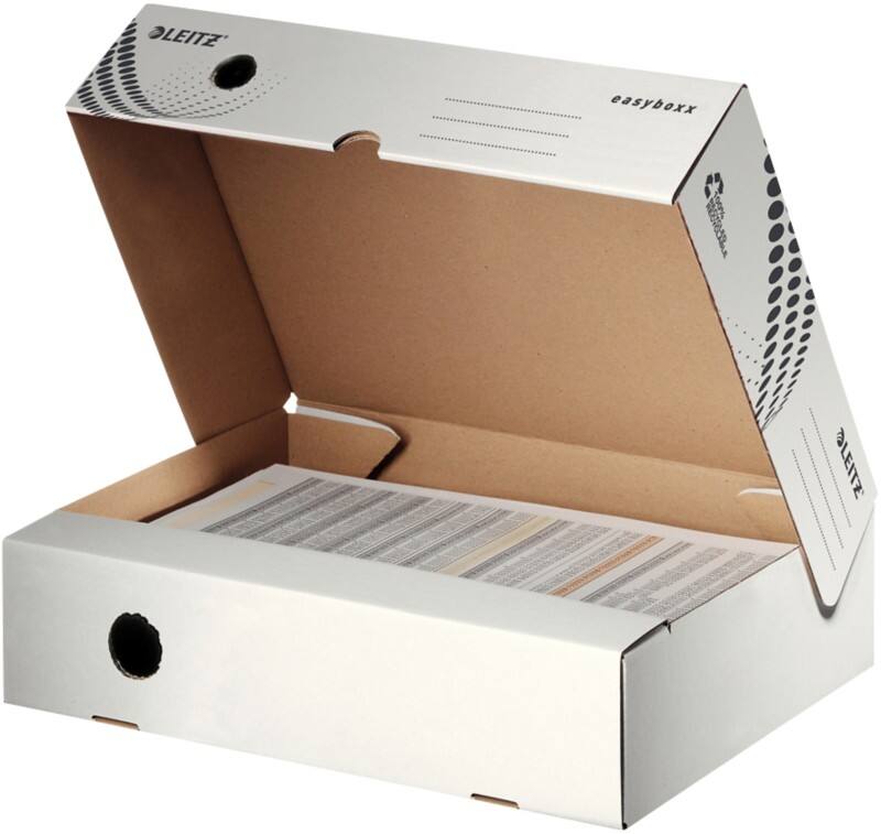 Leitz easyboxx Archivbox 6134 mit breiter Öffnung, 700 Blatt DIN A4 weißer Karton, 8 x 35 x 25 cm 25 Stück