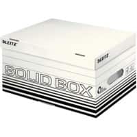 Leitz Solid Aufbewahrungsbox 6117 Mit Klappdeckel Größe S Weiß Karton 26,5 x 37 x 19,5 cm 10 Stück