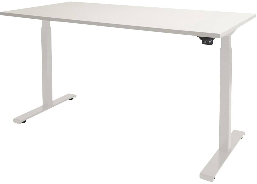 Schaffenburg Dextro Basic Elektrisch Höhenverstellbar Sitz-Stehschreibtisch Rechteckig Weiß T-Fuß 1.200 (B) x 800 (T) x 705 (H) mm Melamin