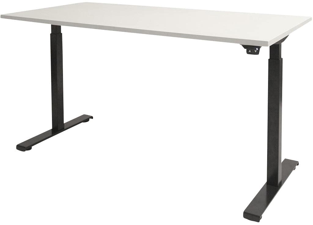 Schaffenburg Dextro Basic Elektrisch Höhenverstellbar Sitz-Stehschreibtisch Rechteckig Weiß T-Fuß 1.200 (B) x 800 (T) x 705 (H) mm Melamin