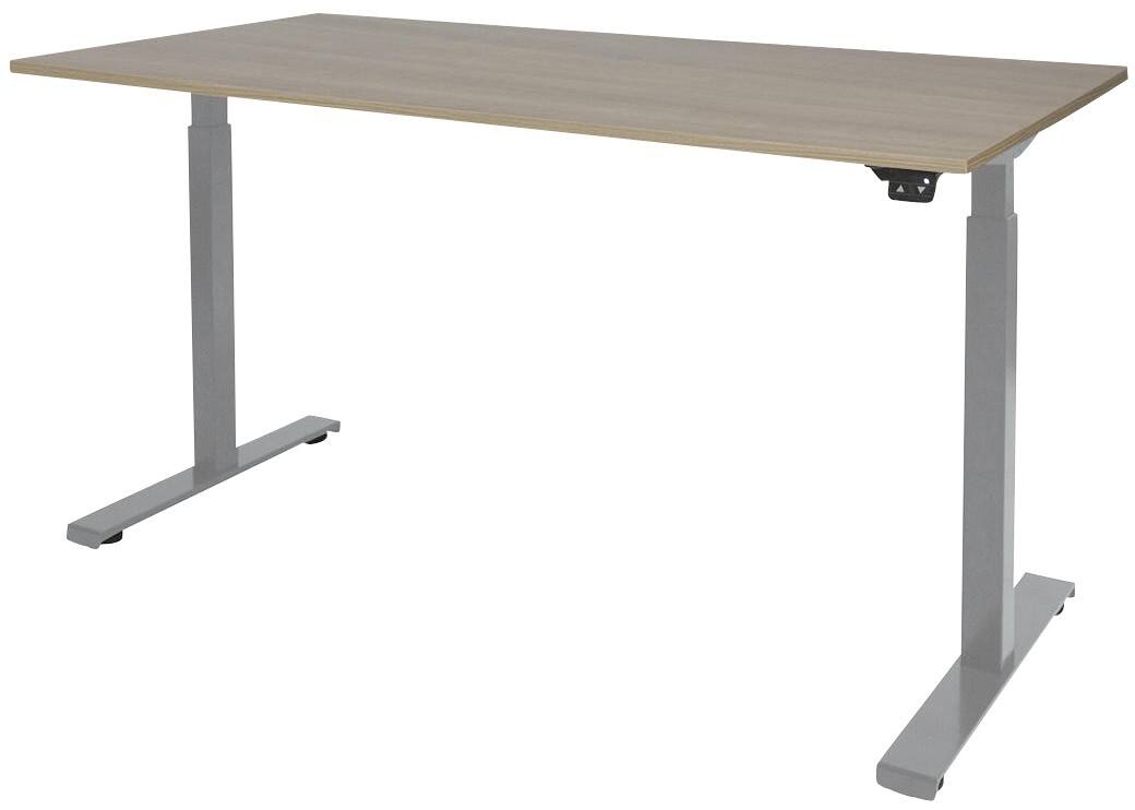Schaffenburg Dextro Basic Elektrisch Höhenverstellbar Sitz-Stehschreibtisch Rechteckig Eiche T-Fuß 1.200 (B) x 800 (T) x 705 (H) mm Melamin