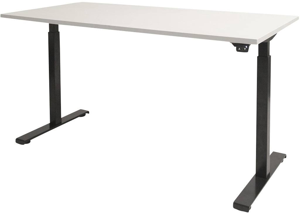 Schaffenburg Dextro Basic Elektrisch Höhenverstellbar Sitz-Stehschreibtisch Rechteckig Weiß T-Fuß 1.400 (B) x 800 (T) x 705 (H) mm Melamin