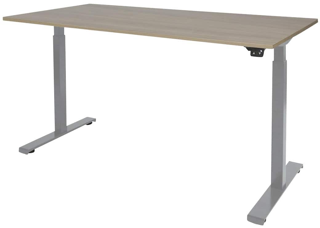Schaffenburg Dextro Basic Elektrisch Höhenverstellbar Sitz-Stehschreibtisch Rechteckig Eiche T-Fuß 1.400 (B) x 800 (T) x 705 (H) mm Melamin