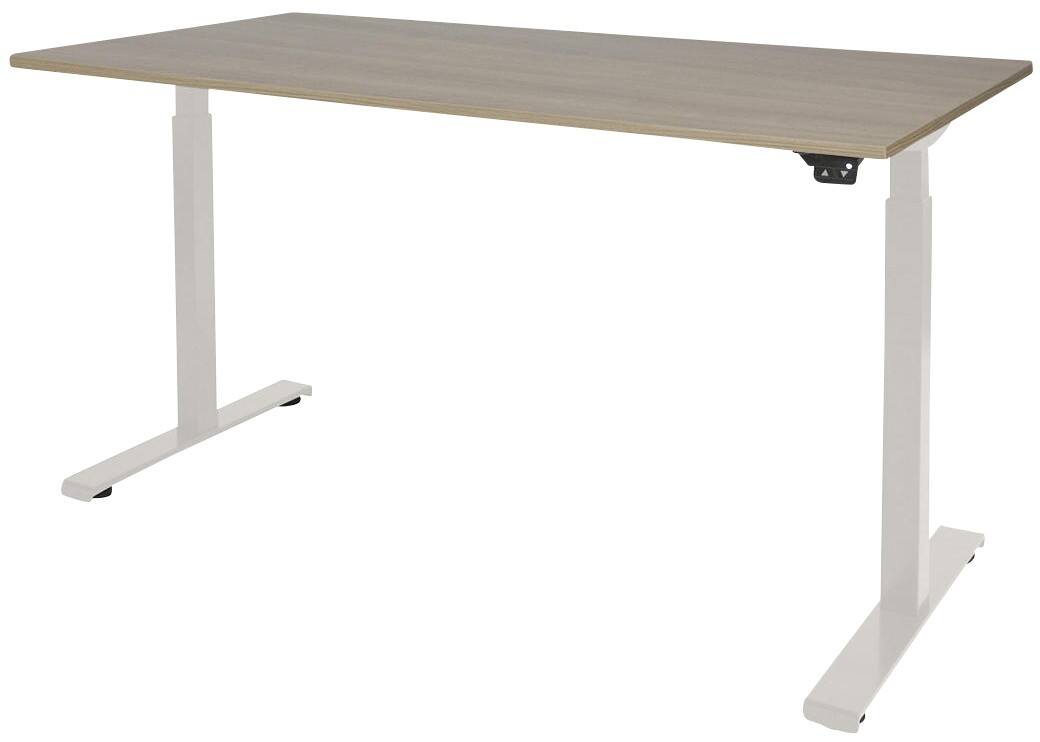 Schaffenburg Dextro Basic Elektrisch Höhenverstellbar Sitz-Stehschreibtisch Rechteckig Eiche T-Fuß 1.400 (B) x 800 (T) x 705 (H) mm Melamin