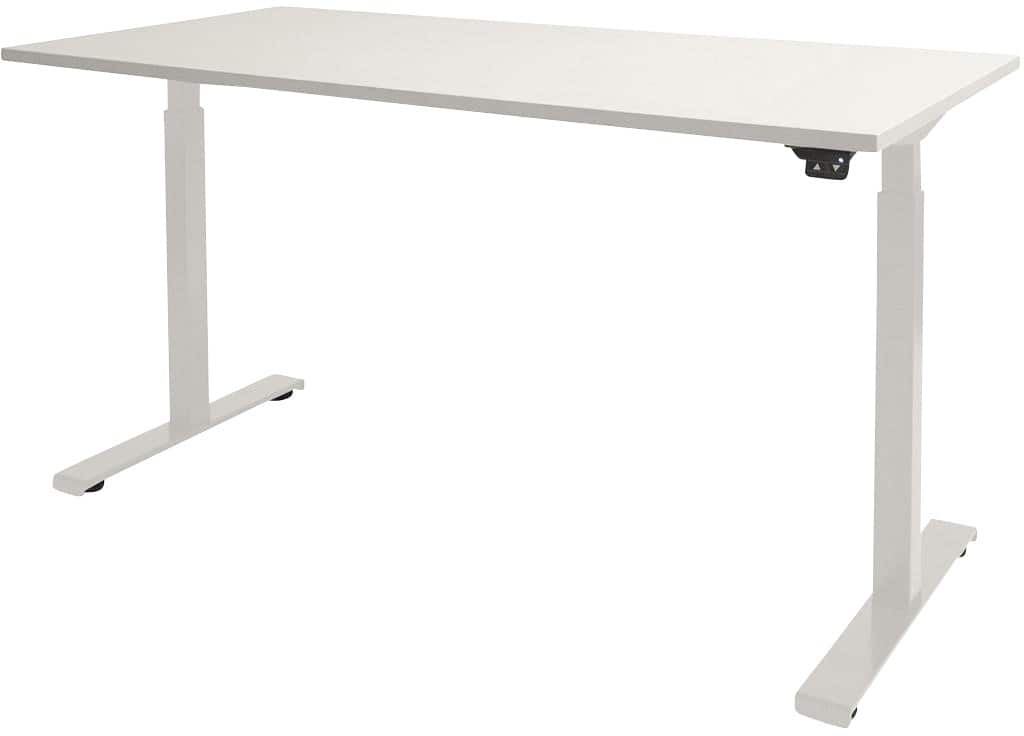 Schaffenburg Dextro Basic Elektrisch Höhenverstellbar Sitz-Stehschreibtisch Rechteckig Weiß T-Fuß 1.800 (B) x 800 (T) x 705 (H) mm Melamin