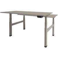 Schaffenburg Dextro Plus Duo Elektrisch Höhenverstellbar Sitz-Stehschreibtisch Rechteckig Grau H-Fuß-Gestell 1.200 (B) x 800 (T) x 645 (H) mm Melamin