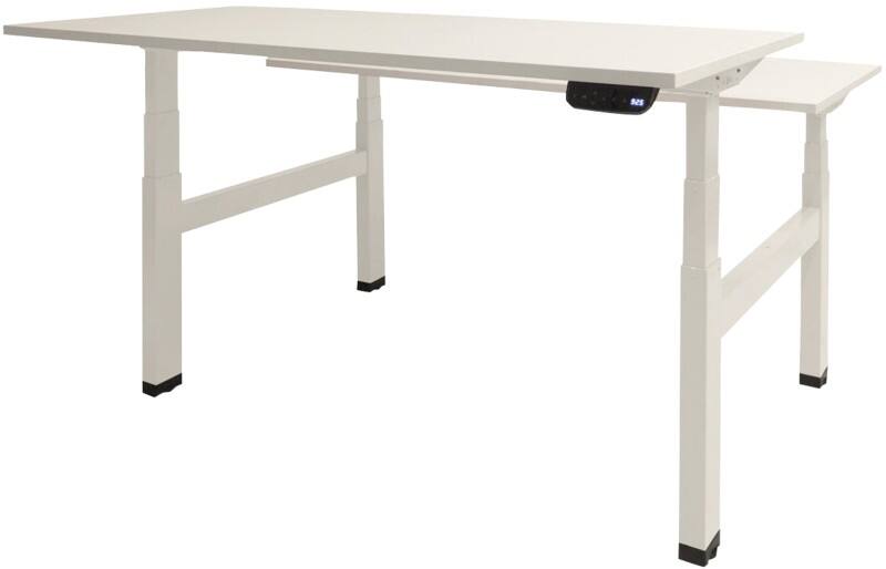 Schaffenburg Dextro Plus Duo Elektrisch Höhenverstellbar Sitz-Stehschreibtisch Rechteckig Weiß H-Fuß-Gestell 1.200 (B) x 800 (T) x 645 (H) mm Melamin