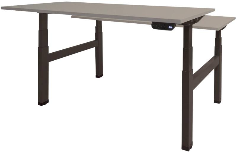 Schaffenburg Dextro Plus Duo Elektrisch Höhenverstellbar Sitz-Stehschreibtisch Rechteckig Grau H-Fuß-Gestell 1.400 (B) x 800 (T) x 645 (H) mm Melamin