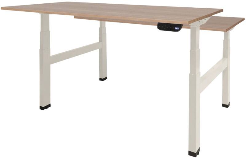 Schaffenburg Dextro Plus Duo Elektrisch Höhenverstellbar Sitz-Stehschreibtisch Rechteckig Kirsche H-Fuß-Gestell 1.400 (B) x 800 (T) x 645 (H) mm Melamin