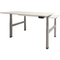 Schaffenburg Dextro Plus Duo Elektrisch Höhenverstellbar Sitz-Stehschreibtisch Rechteckig Weiß H-Fuß-Gestell 1.400 (B) x 800 (T) x 645 (H) mm Melamin