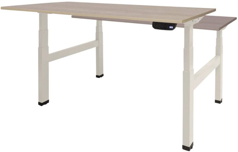 Schaffenburg Dextro Plus Duo Elektrisch Höhenverstellbar Sitz-Stehschreibtisch Rechteckig Eiche H-Fuß-Gestell 1.400 (B) x 800 (T) x 645 (H) mm Melamin
