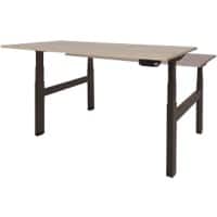 Schaffenburg Dextro Plus Duo Elektrisch Höhenverstellbar Sitz-Stehschreibtisch Rechteckig Eiche H-Fuß-Gestell 1.400 (B) x 800 (T) x 645 (H) mm Melamin