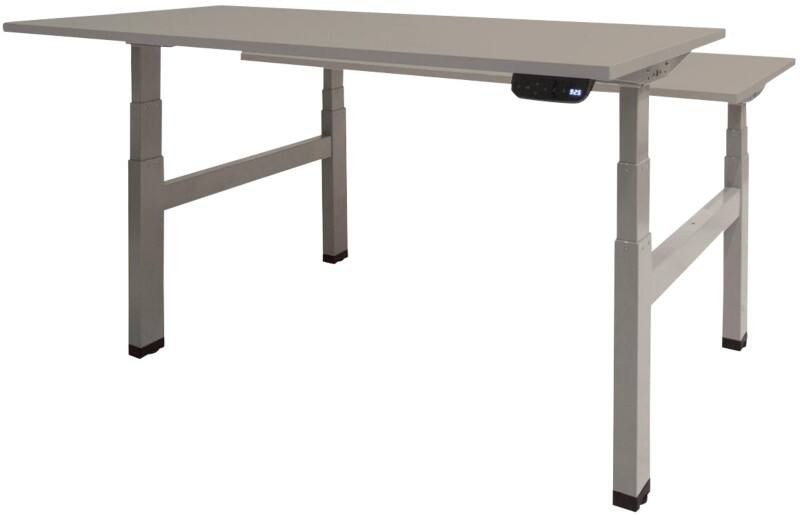 Schaffenburg Dextro Plus Duo Elektrisch Höhenverstellbar Sitz-Stehschreibtisch Rechteckig Grau H-Fuß-Gestell 1.800 (B) x 800 (T) x 645 (H) mm Melamin