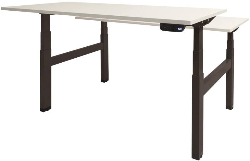 Schaffenburg Dextro Plus Duo Elektrisch Höhenverstellbar Sitz-Stehschreibtisch Rechteckig Weiß H-Fuß-Gestell 1.800 (B) x 800 (T) x 645 (H) mm Melamin