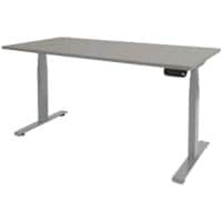 Schaffenburg Höhenverstellbar Sitz-Stehschreibtisch Rechteckig Holz Aluminium T-Fuß 1.200 x 800 x 645 mm