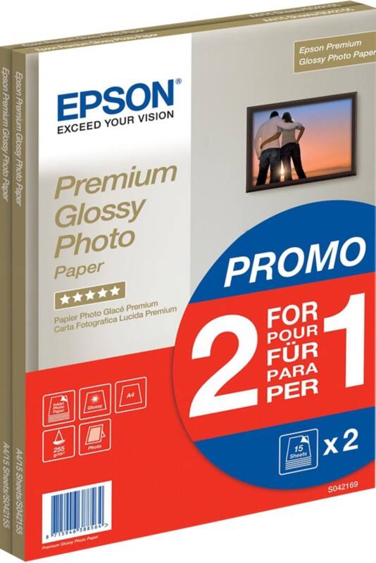 Epson Glossy Fotopapier C13S042169 DIN A4 255 g/m² Weiß 21 x 29,7 cm 30 Blatt