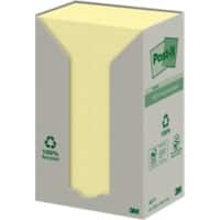 Post-it Haftnotizen PEFC zertifiziert Recycelt 100% 51 x 38 mm Kanariengelb 24 Blöcke à 100 Blatt