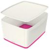 Leitz MyBox WOW Aufbewahrungsbox 18 L Weiß, Pink Kunststoff 31,8 x 38,5 x 19,8 cm