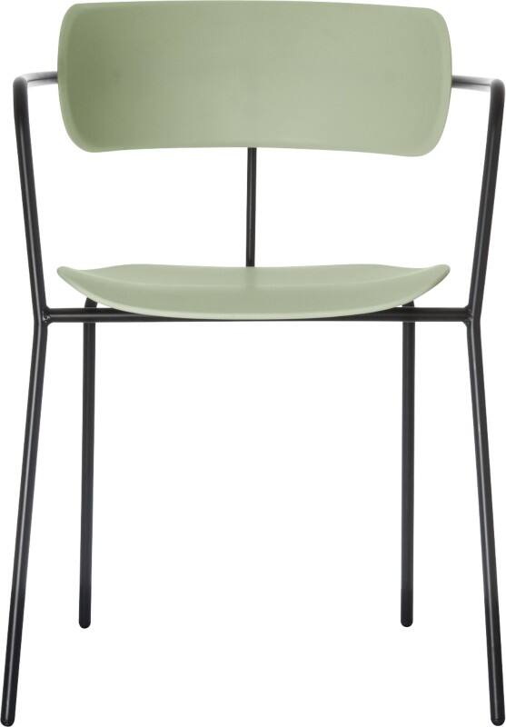 meet powered by PAPERFLOW Besucherstuhl Kunststoff Feste Armlehne Grün BISTRO  4 Stück