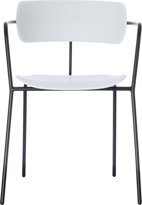 meet powered by PAPERFLOW Besucherstuhl Kunststoff Feste Armlehne Weiß BISTRO  4 Stück