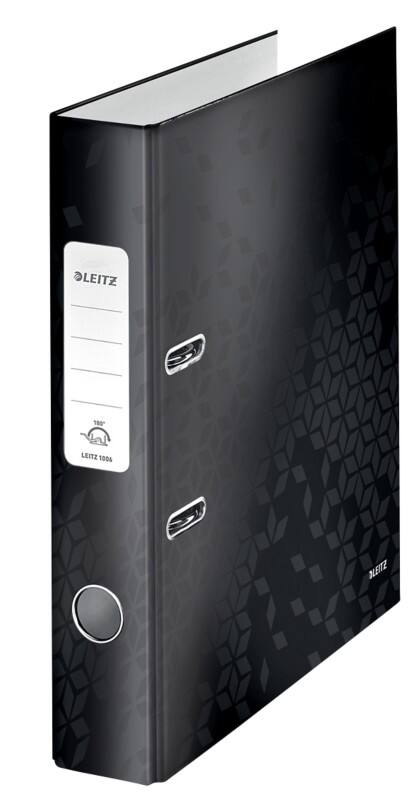 Leitz 180° WOW Ordner Schmal DIN A4 50 mm Schwarz 2 Ringe 1006 Laminierter Karton Hochformat