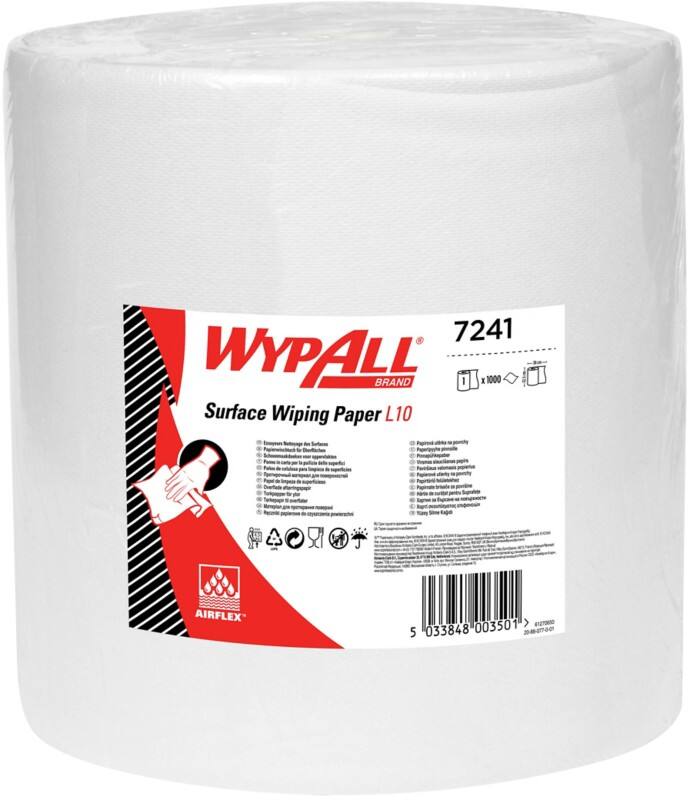 WYPALL L10&nbsp; Wischtücher Gerollt Weiß 1-lagig 0.3 m 7241 1000 Blatt