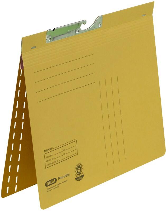 ELBA Pendelmappe DIN A4 V-Boden Gelb Blauer Engel UZ56 (Recyclingkarton Schreibwaren)