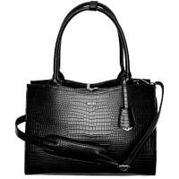 SOCHA Damen Laptoptasche Croco Jet Black 15.6 " 42 x 13 x 31,5 cm Schwarz