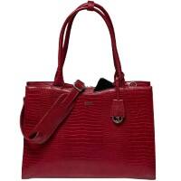 SOCHA Damen Businesstasche Croco Burgundy 15.6 " Kunstleder Weinrot 42 x 13 x 31,5 cm