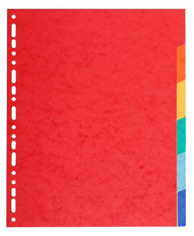 Exacompta 6-teilige A4-Maxi-Register aus Recyclingkarton 1 bis 6 Register Recycelt 100% DIN A4 Maxi Farbig Sortiert 6-teilig Pappkarton 18 Löcher 2106E 50 Stück
