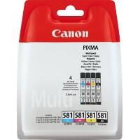 Canon CLI-581 Original Tintenpatrone 2103C005 Schwarz, cyan, magenta, gelb 4 Stück Multipack