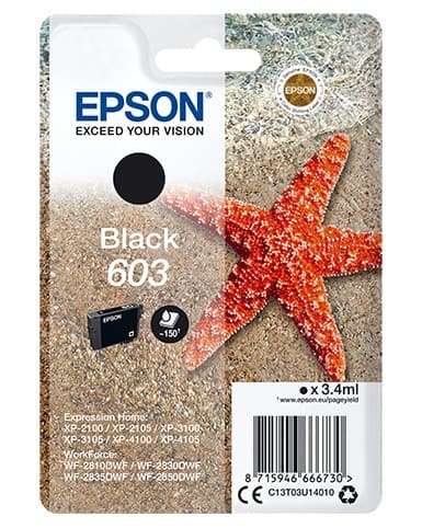 Epson 603 Original Tintenpatrone C13T03U14010 Schwarz