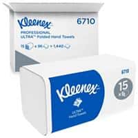 Kleenex Handtücher 6710 3-lagig Weiß 96 Blatt Packung mit 15 Stück