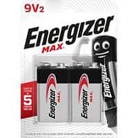 Energizer 9 V Alkali-Batterien Max 6LR61 2 Stück