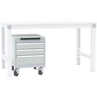 Manuflex Mobil Schubfachschrank BASETEC Hellgrau 500 x 580 x 620 mm