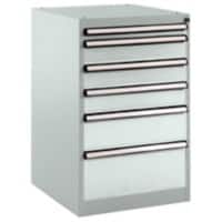 Manuflex Stationär Schubfachschrank 6 Schubfächer BASETEC Hellgrau 500 x 580 x 800 mm