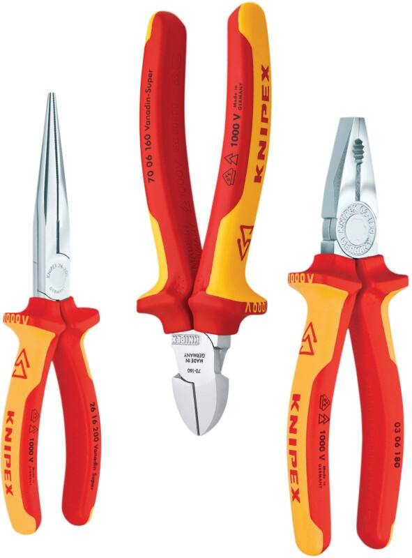 Knipex Zangen-Set 00 20 12 Metall, Gummi Orange, Rot